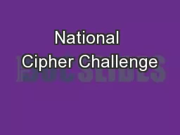 National Cipher Challenge