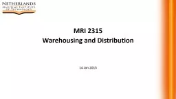 MRI 2315  Warehousing