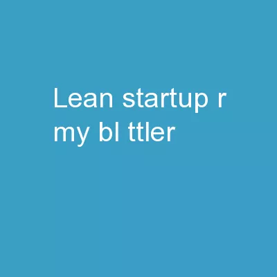 Lean Startup Rémy Blättler