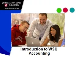 Introduction to WSU  Accounting