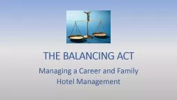 THE BALANCING ACT Managing a Career and
