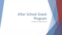 After School Snack Program
