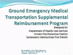 Ground Emergency Medical Transportation Supplemental Reimbursement Program