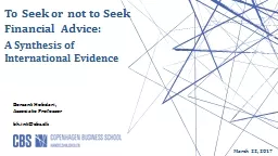 To Seek or not to Seek Financial Advice: