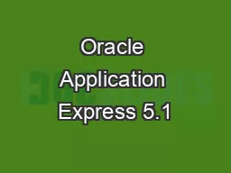 Oracle Application Express 5.1