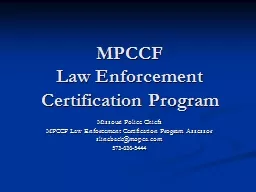 MPCCF Law Enforcement Certification Program