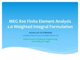 MEG 800 Finite Element Analysis