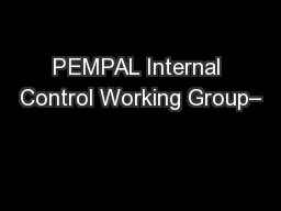 PEMPAL Internal Control Working Group–