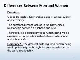 Differences  Between  Men and Women
