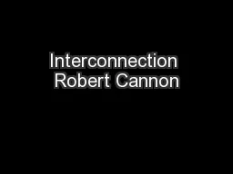 Interconnection Robert Cannon