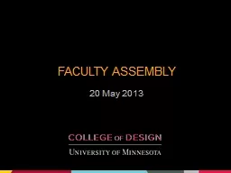 Faculty assembly 20 May 2013