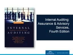 Internal Auditing: Assurance & Advisory Services,