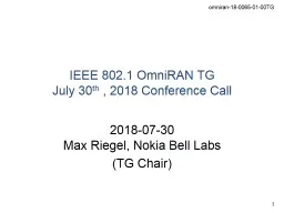 IEEE 802.1 OmniRAN TG July 30