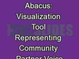 Degree of Collaboration Abacus: Visualization Tool Representing Community Partner Voice