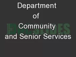 Department of  Community and Senior Services