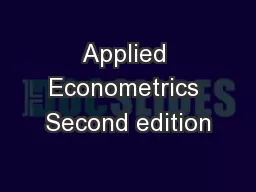 Applied Econometrics Second edition