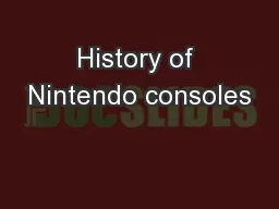 History of Nintendo consoles