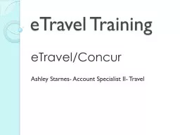 eTravel Training	 eTravel/Concur