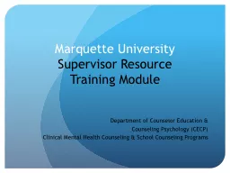 Marquette University Supervisor Resource