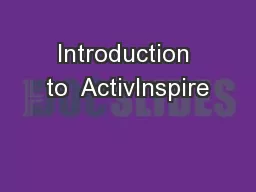 Introduction to  ActivInspire