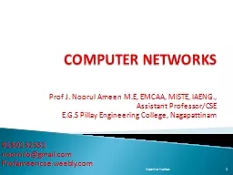 COMPUTER NETWORKS Prof J.
