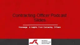 Contracting Officer Podcast