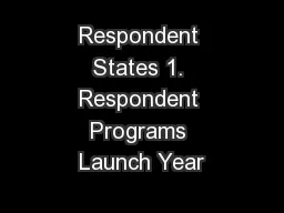 Respondent States 1. Respondent Programs Launch Year