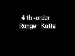4 th -order  Runge   Kutta