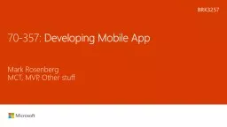 70-357:  Developing Mobile App