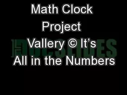 Math Clock Project Vallery © It’s All in the Numbers