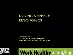 DRIVING  & Vehicle  Ergonomics