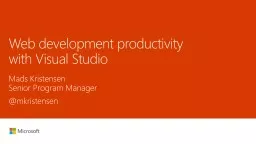 Web development productivity with Visual Studio