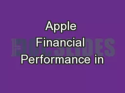 Apple Financial Performance in
