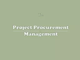 12 . Project Procurement Management
