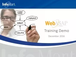 Training Demo December 2016