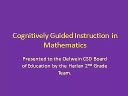 Cognitively Guided Instruction in Mathematics