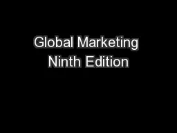 Global Marketing Ninth Edition