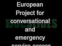 REACH112  European Project for conversational and emergency service access