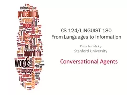 CS 124/LINGUIST 180 From Languages to Information