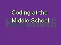 Coding at the Middle School