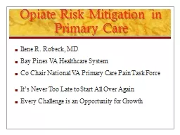 Opiate Risk Mitigation in Primary Care