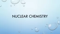 Nuclear Chemistry RadioActivity