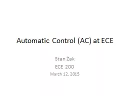 Automatic Control (AC) at ECE