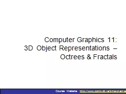 Computer Graphics 11: 3D  Object Representations –