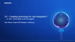 5G – Enabling technology for web integration?