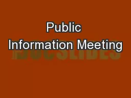 Public Information Meeting