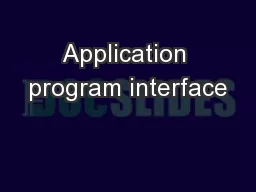 Application program interface
