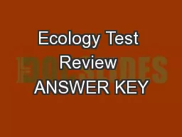 Ecology Test Review ANSWER KEY