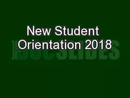 New Student Orientation 2018