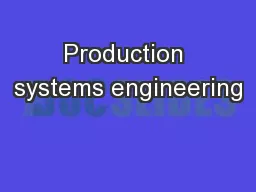 Production systems engineering